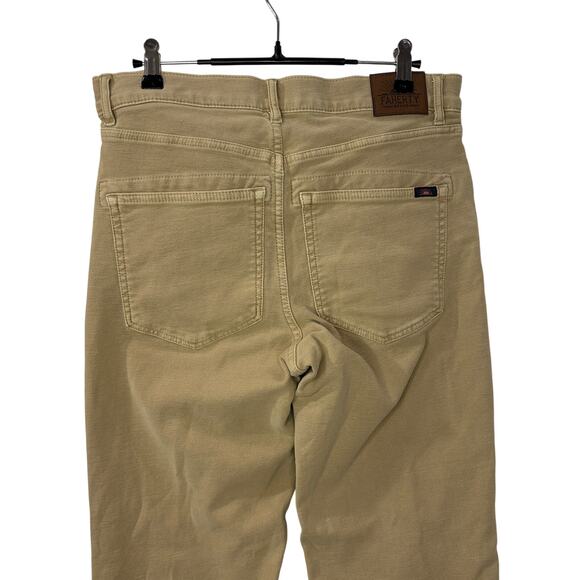 Faherty Mens Size 31 Jeans Stretch Terry 5 Pocket Pant Khaki Tan Slim Straight - Picture 11 of 16